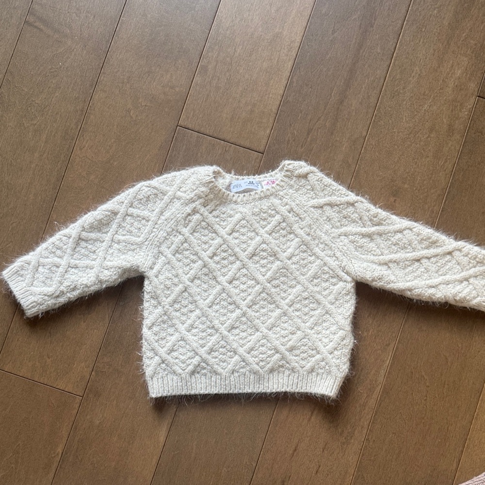 Zara Textured Cream Sweater